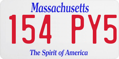 MA license plate 154PY5