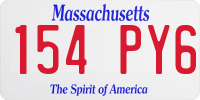 MA license plate 154PY6