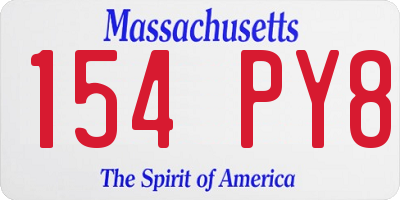 MA license plate 154PY8