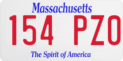 MA license plate 154PZ0