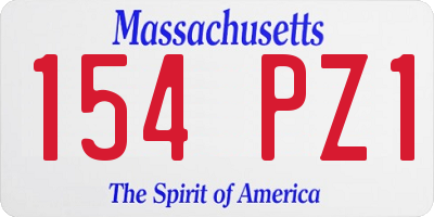 MA license plate 154PZ1