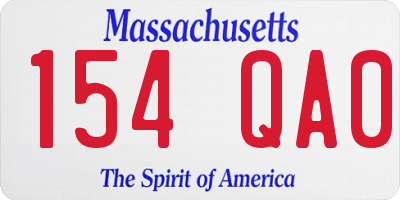 MA license plate 154QA0