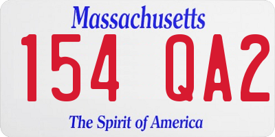 MA license plate 154QA2