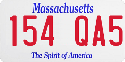 MA license plate 154QA5