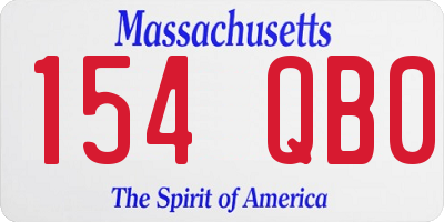 MA license plate 154QB0