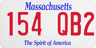 MA license plate 154QB2