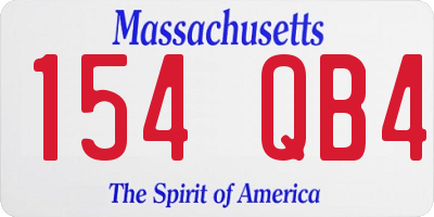 MA license plate 154QB4