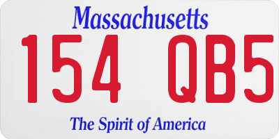 MA license plate 154QB5