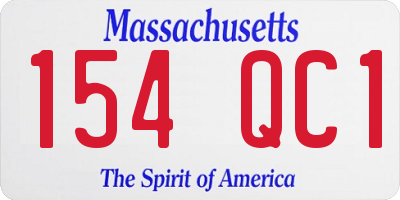 MA license plate 154QC1