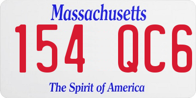 MA license plate 154QC6