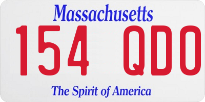 MA license plate 154QD0