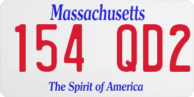 MA license plate 154QD2