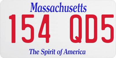 MA license plate 154QD5