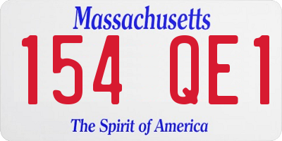 MA license plate 154QE1