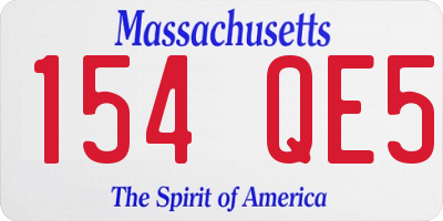 MA license plate 154QE5