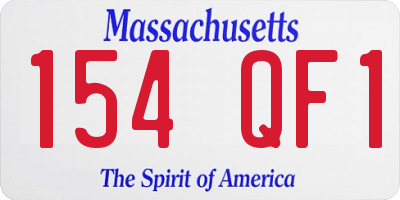 MA license plate 154QF1