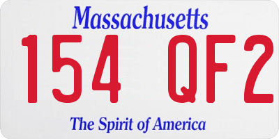 MA license plate 154QF2