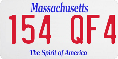 MA license plate 154QF4