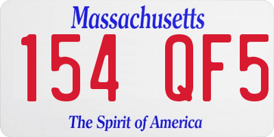 MA license plate 154QF5