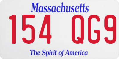 MA license plate 154QG9