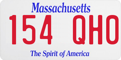 MA license plate 154QH0