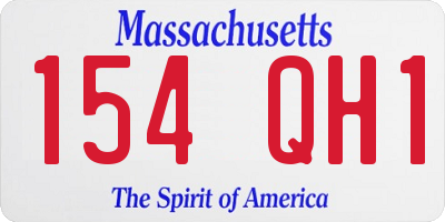 MA license plate 154QH1
