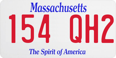 MA license plate 154QH2