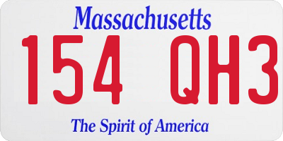 MA license plate 154QH3