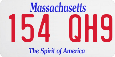 MA license plate 154QH9