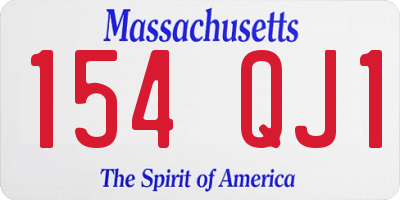 MA license plate 154QJ1