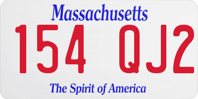 MA license plate 154QJ2