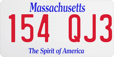 MA license plate 154QJ3