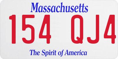 MA license plate 154QJ4