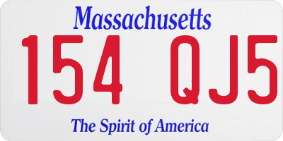 MA license plate 154QJ5