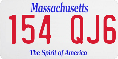 MA license plate 154QJ6