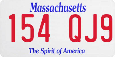 MA license plate 154QJ9