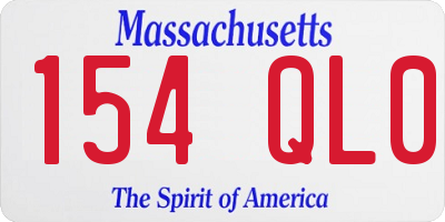 MA license plate 154QL0