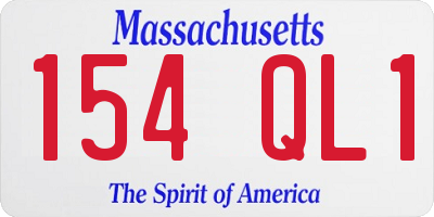 MA license plate 154QL1