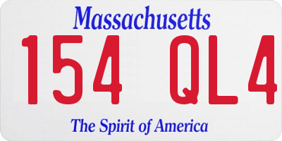 MA license plate 154QL4