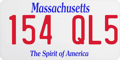 MA license plate 154QL5