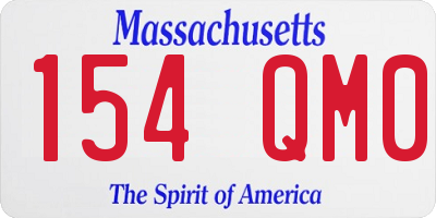MA license plate 154QM0