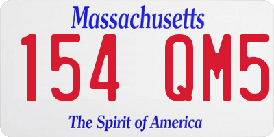 MA license plate 154QM5