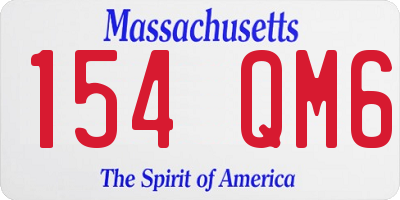 MA license plate 154QM6