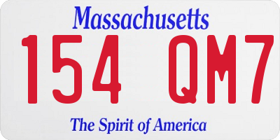 MA license plate 154QM7