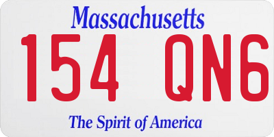 MA license plate 154QN6