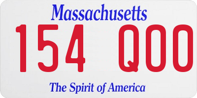 MA license plate 154QO0