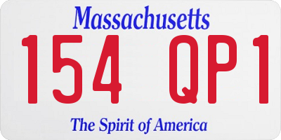 MA license plate 154QP1
