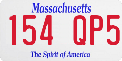 MA license plate 154QP5