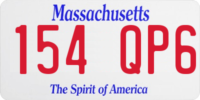 MA license plate 154QP6