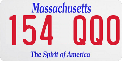 MA license plate 154QQ0